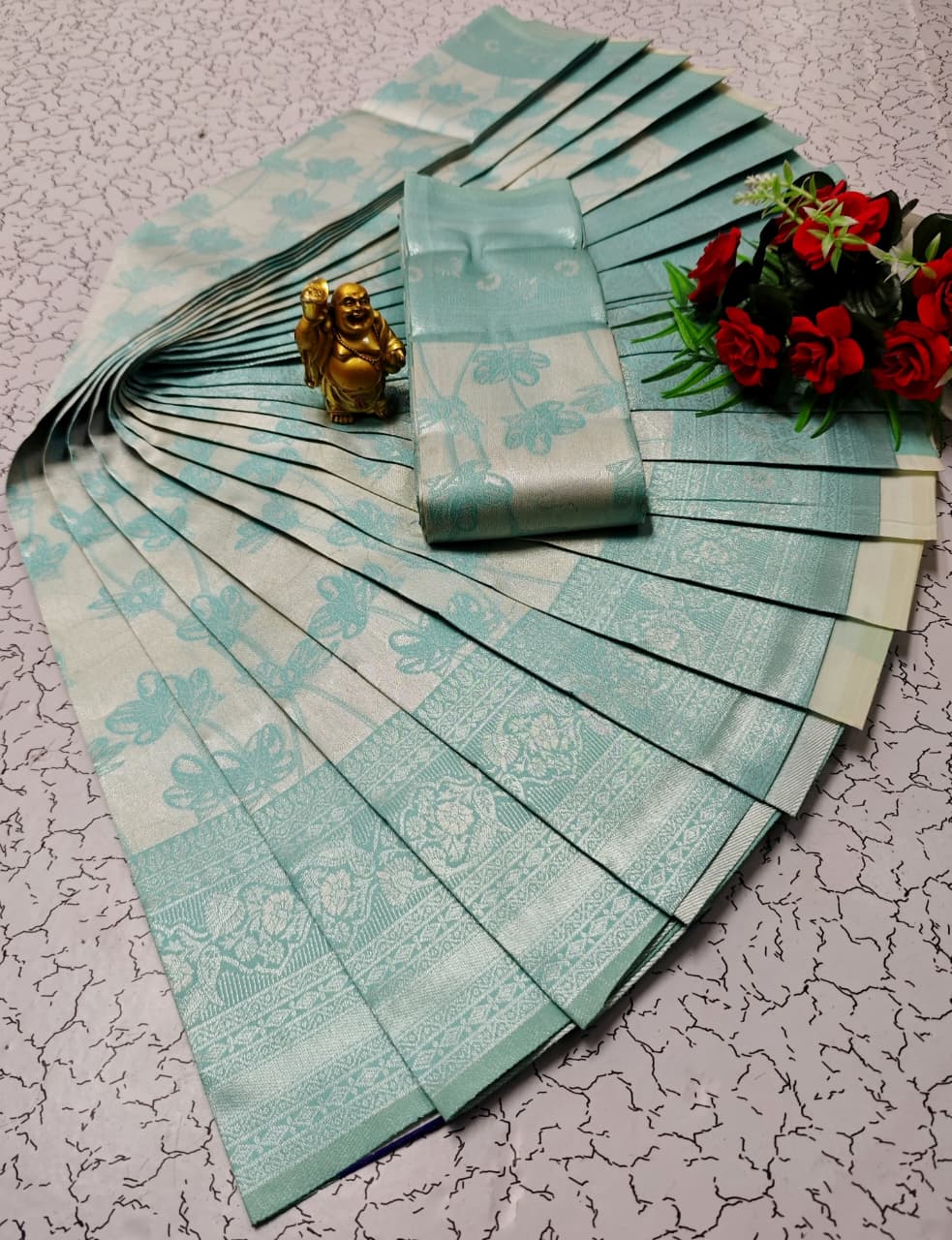 Rose Pink Floral Design Soft Silk Saree